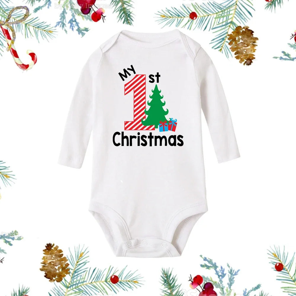 My First Christmas Long Sleeve Baby Romper